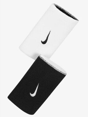 Nike Reversible Wristband Sweatband Black White Run Tennis Workout Gym New